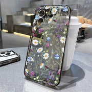 iPhone 16 Pro 13 15 11 12 14 17 Pro Ma üçün çiçəkli telefon qabı