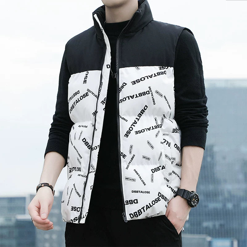 Paul's Kişilər üçün Yüksək Yaxalı Pambıq Jilet, Koreya üslubunda, Çoxfunksiyalı, Dəbli, Trendli, İsti, Payız və Qış Üst Geyimləri