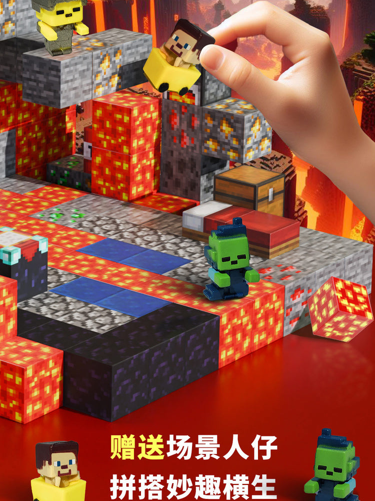 Minecraft uşaqlar üçün tam Milad hədiyyələri dəsti: maqnit blokları, oğlanlar üçün təhsil blokları, maqnit oyuncaqlar.