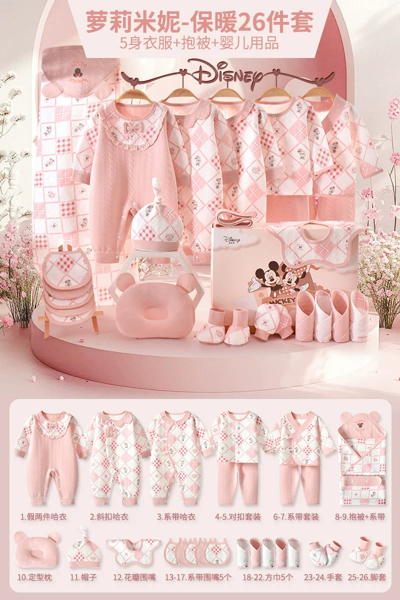 Qız uşaqları üçün Disney körpə geyimləri hədiyyə qutusu dəsti, yeni doğulmuş körpələr və tam aylıq qeyd etmələr üçün yüksək səviyyəli bir hədiyyə.