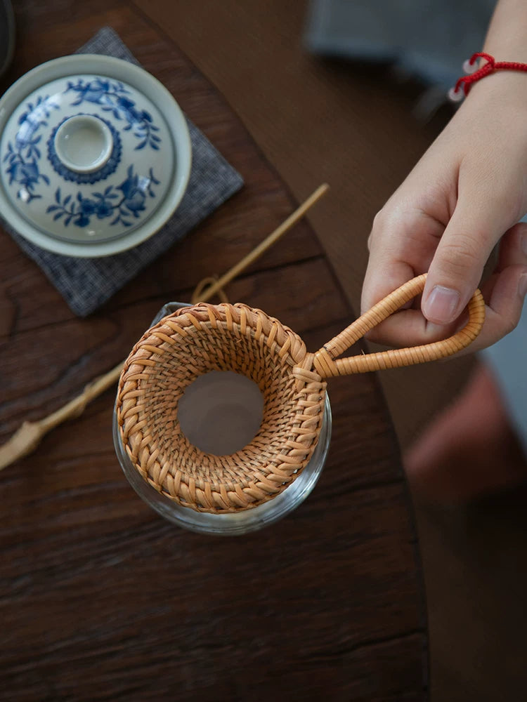 Luosheng əl istehsalı bambuk rattan çay drenaj çay filtri çay filtri çay bölməsi yaradıcı Yapon Kung Fu çay dəsti aksesuarları
