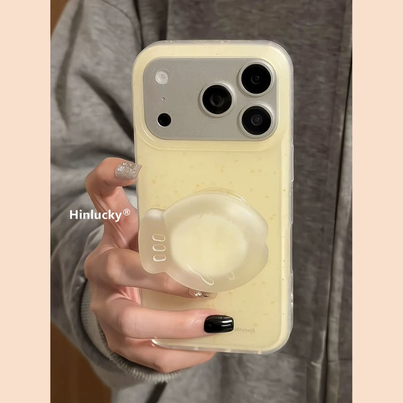 Hinlucky sarı sıçrayan mürəkkəb sendviçi Taiyaki stendi Apple 17 mobil telefon qutusu iphone16promax ikiqat şaxtalı 15 yeni 14 yıxılmağa qarşı qoruyucu örtük 17pro super gözəl görünüşlü inçlər üçün uyğundur