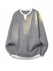 Romon Faux İki Hissəli Sviter Kişilər üçün 2025 Yeni Payız və Qış İsti Trikotaj Qalınlaşdırılmış Daxili Qatlı Kişi Topu