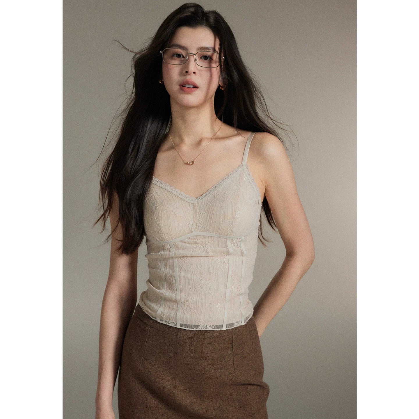 Eryang Design [Muyu] Şəhər içi üslubunda retro üslublu açıq işgüzar yun blazer + ətək dəsti