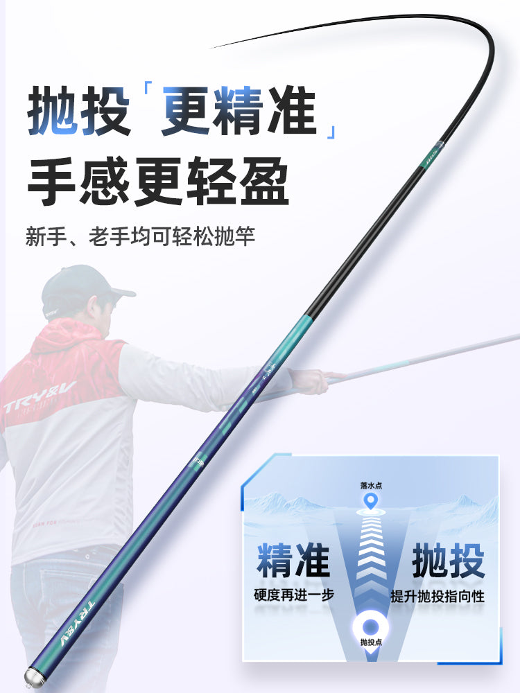 Chuangwei Lingtian ikinci nəsil kiçik hərtərəfli çubuq əl çubuğu ultra yüngül ultra sərt crucian sazan çubuğu karbon balıqçı çubuğu yüngül balıqçı çubuğu