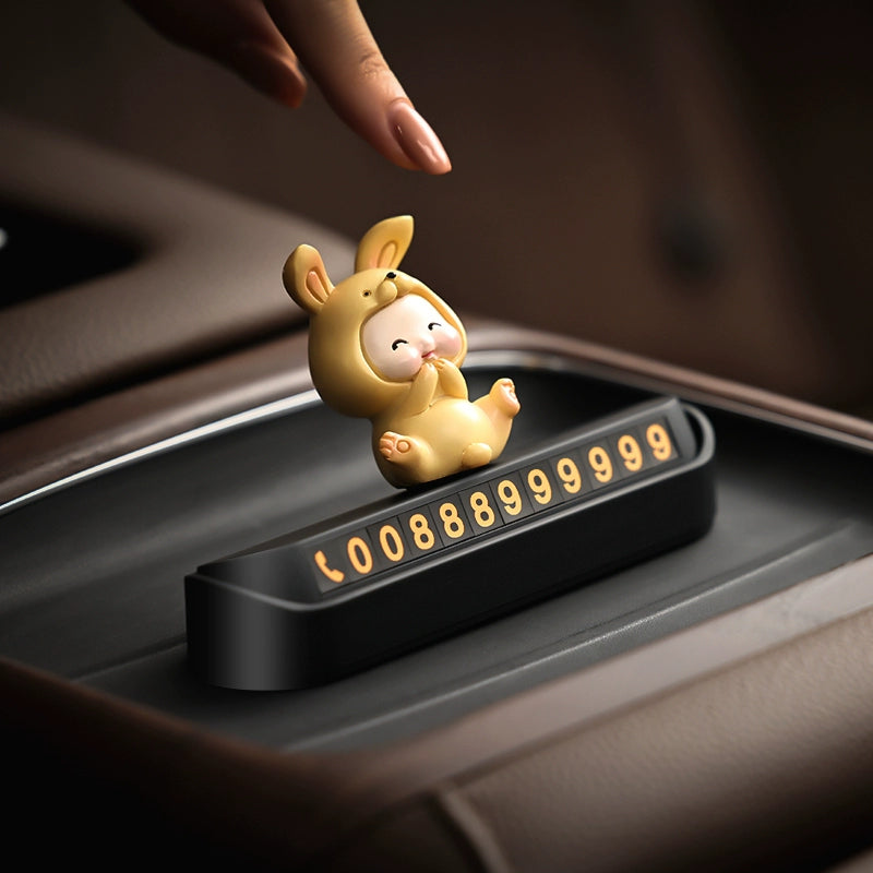 Tuhao FA İt Döyüşən Avtomobil Müvəqqəti Dayanacaq Telefon Nömrəsi İşarəsi Avtomobil Dekorasiyası Avtomobil Müvəqqəti Parkinq Kartı Dayanacaq Kartı