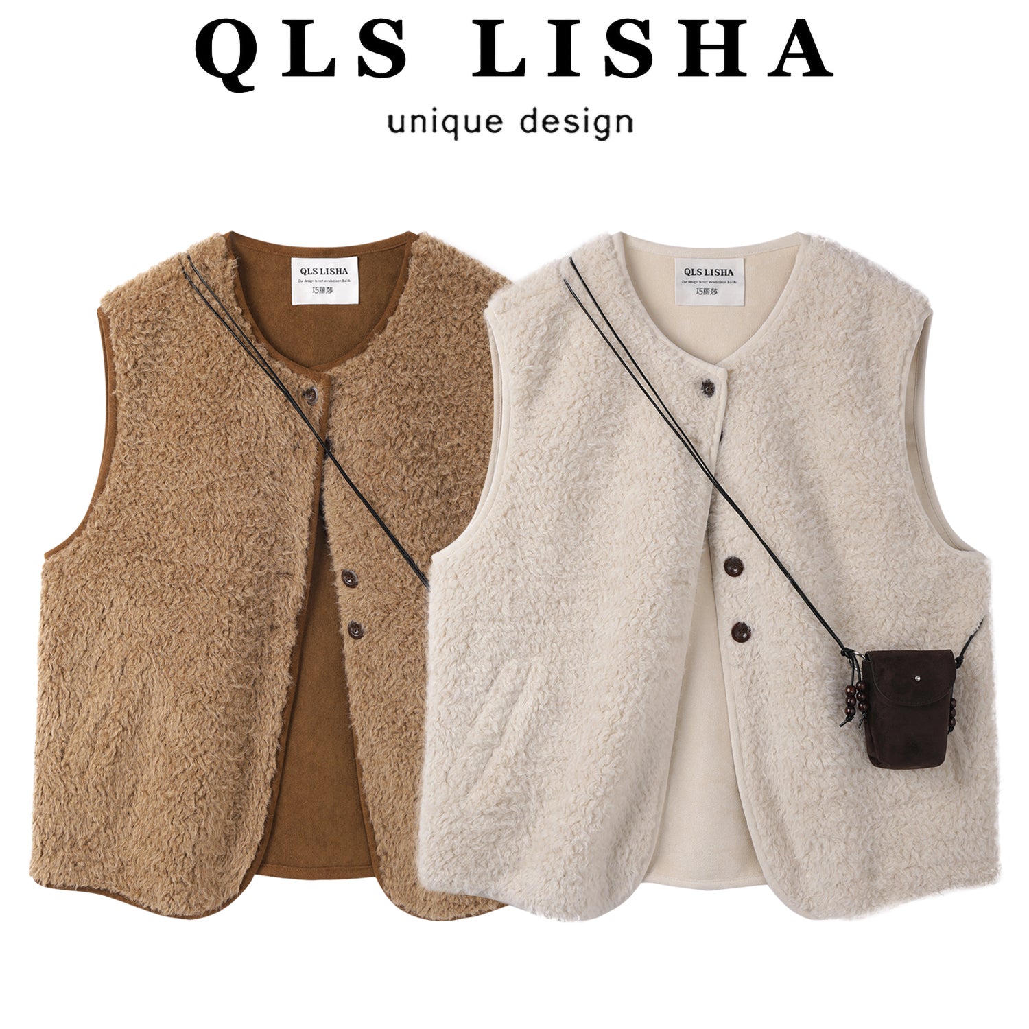 Cholisa 2026 Payız/Qış Yeni Stil Qadınlar üçün Quzu Yunlu Jilet, Koreya Üslubunda, Qalın Xəz Astarlı Jilet Gödəkçə