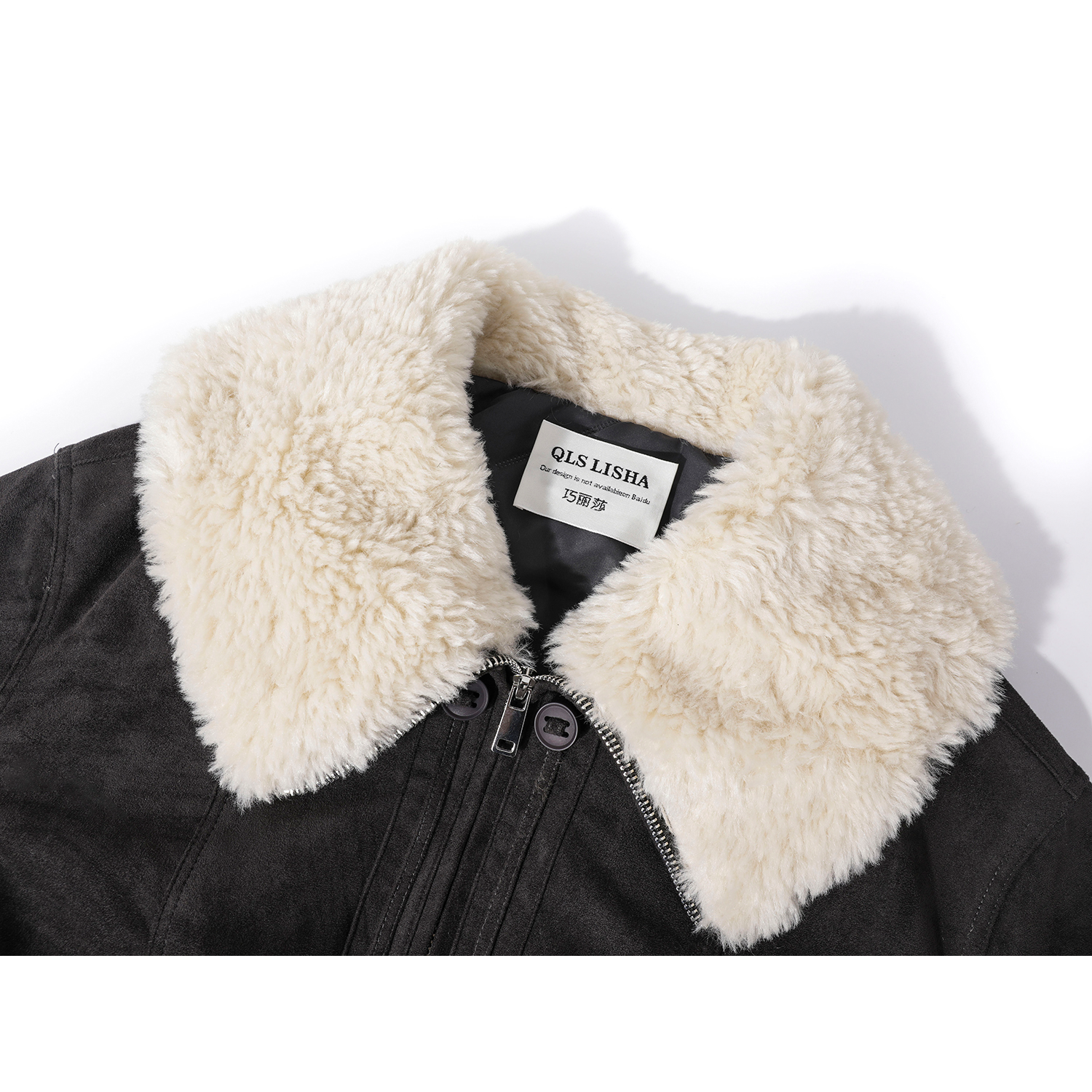 Cholisa Qadınlar üçün İsti Xəz Yaxalıqlı Pambıq Gödəkçə, 2025-ci ilin Qış Yeni Modeli, Qalınlaşmış Zamşa Gödəkçə, Yastıqlı Astarlı Super Şirin Üst Geyim