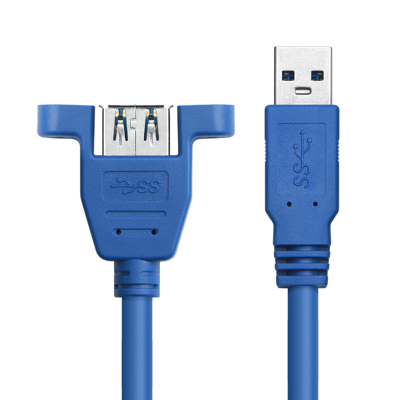USB uzatma kabeli 3.0 kişidən qadına vida deşikli yüksək sürətli USB uzatma kabeli sırğalarla 0.6/1/3 metr sabitlənə bilər