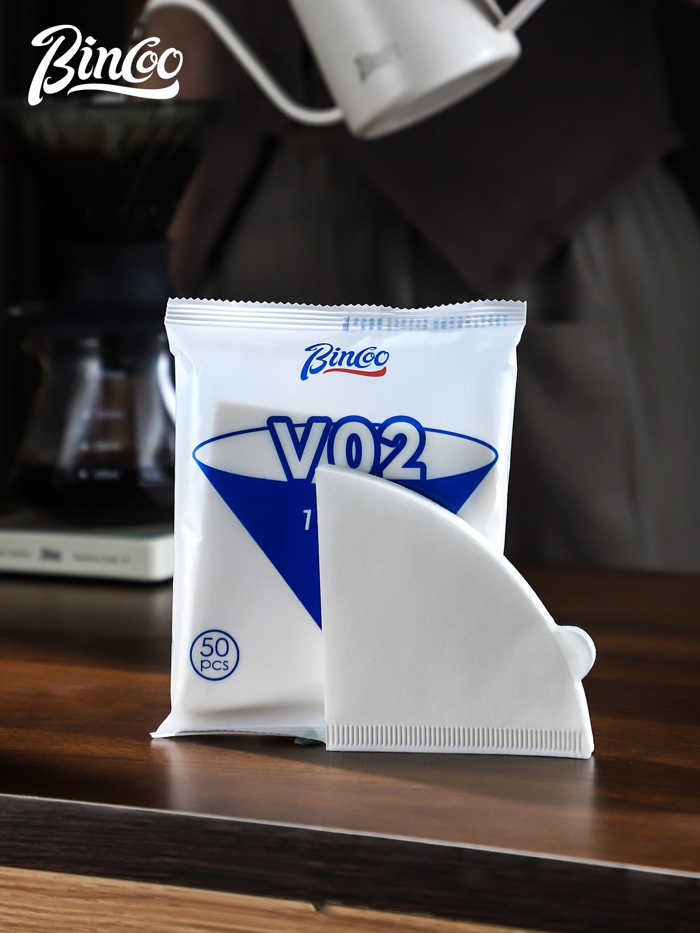 Bincoo qəhvə filtr kağızı V formalı əl tökmə filtri v60 damcı tipli əl tökmə qəhvə qabı universal dairəvi sektor