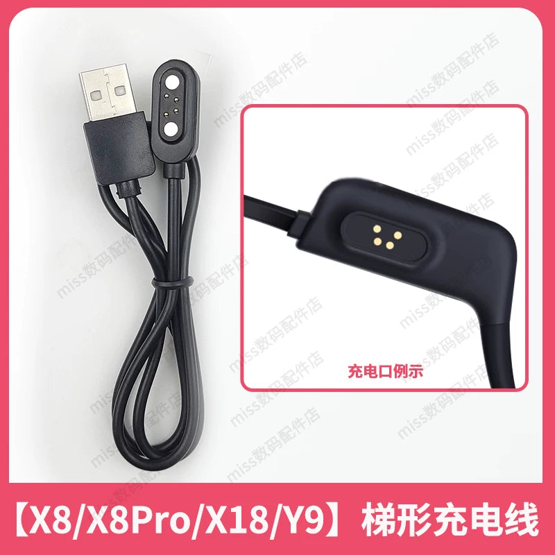 Xiaoyou X7/X8/X9/X16/x17/x18/PRO sümük ötürücü Bluetooth qulaqlıq məlumat maqnit şarj kabeli üçün uyğundur