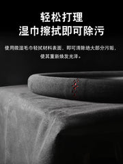 Car steering wheel cover, small car D-type short plush suede, non-slip, breathable, sweat-absorbent, universal type.