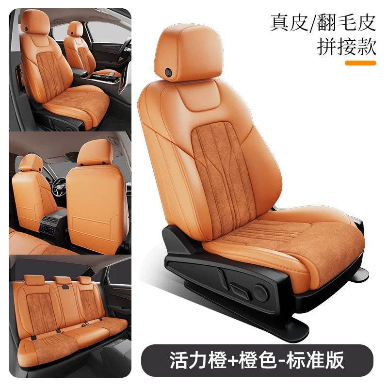 Zamşa avtomobil oturacağı yastıqları, orijinal dəri oturacaq üzlükləri, tam örtüklü, bütün mövsüm üçün, yeni yüksək səviyyəli avtomobil oturacağı üzlükləri və yastıqları
