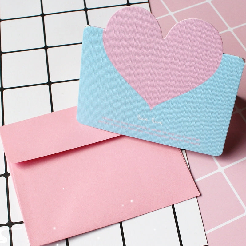 Love message card, Valentine's Day greeting cards, heart-shaped folded message card