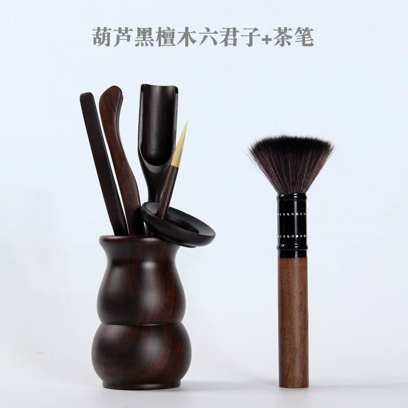 Kung Fu bərk ağac çay klipi, çay stəkanı klipi, cımbız, bambuk stəkan yuyucu klip, çay mərasimi altı centlmen dəsti, çay dəsti aksesuarları