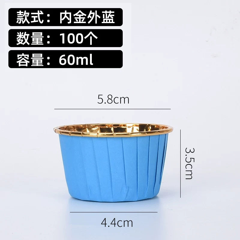 Cupcake kağız stəkan rulon ağızlı muffin stəkanı qıvrılmış kənar tort sahibi fincan kağız tutucusu ağ soba qızıl tort fincanı