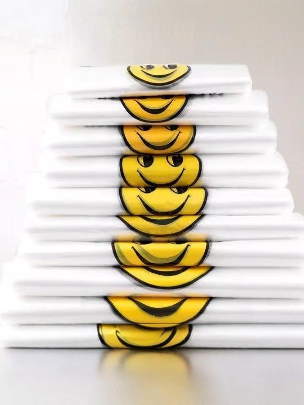 Plastik torba smiley face plastik torba supermarket paket çantası əl çantası rahatlıq çantası