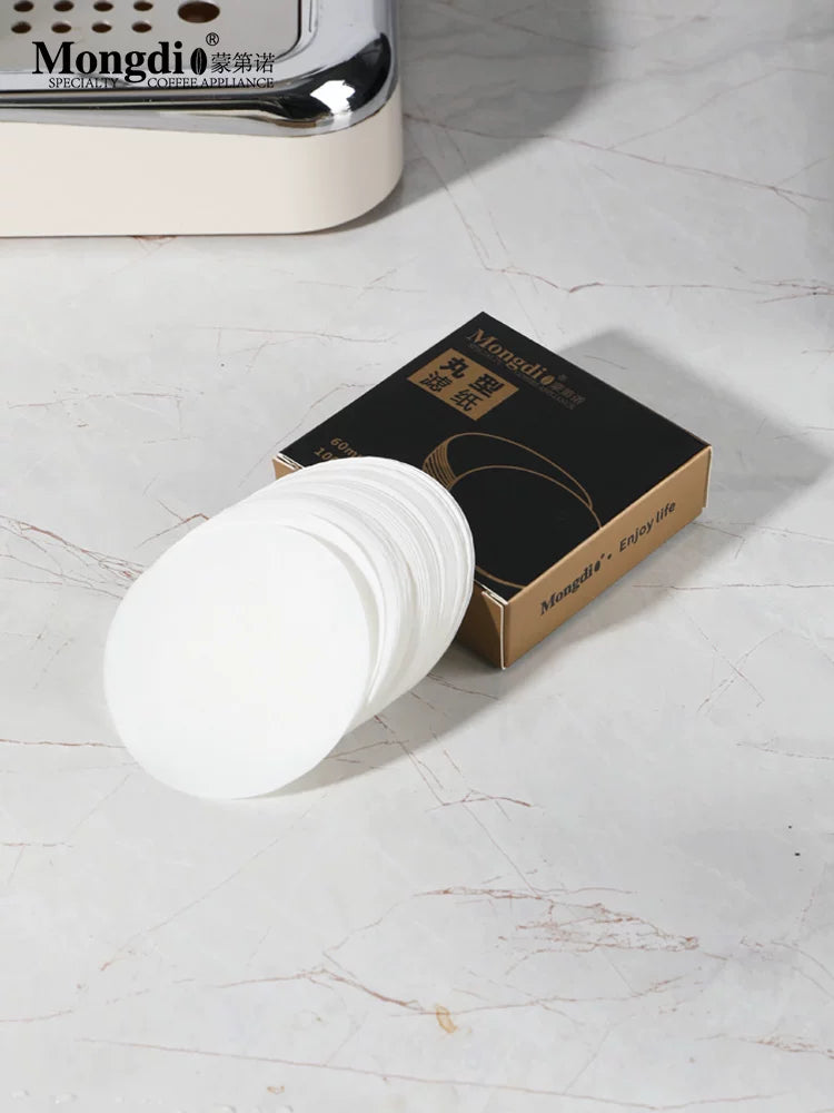 Mongdio espresso maşınının tutacağı toz qabı xüsusi filtr kağızı dəyirmi qəhvə kağızı filtri 51/58mm universal