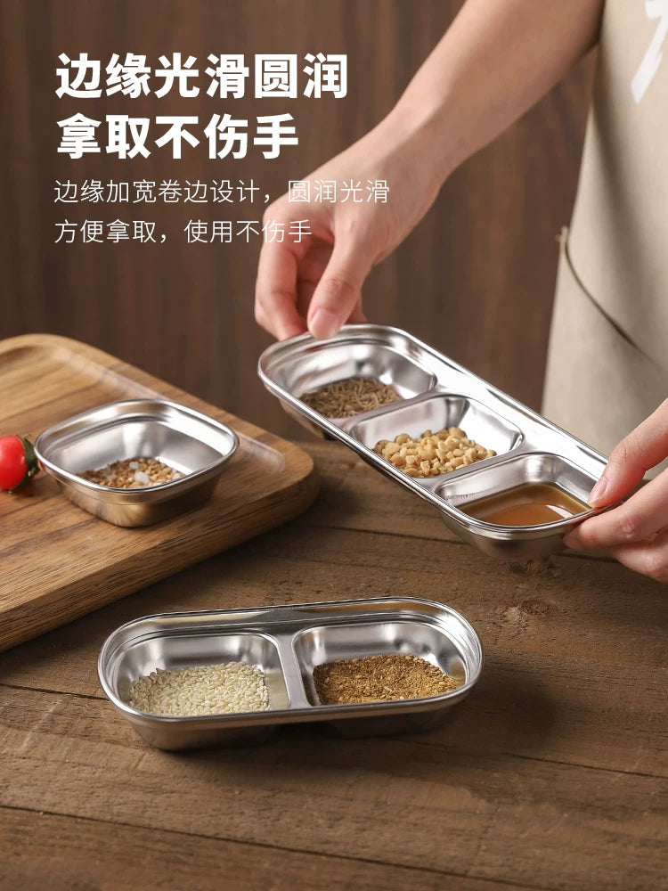 Kawashimaya Koreya barbekü sousu yeməyi paslanmayan poladdan ədviyyat yeməyi soya sousu sirkə yeməyi qaynar qazan daldırma sousu qabı