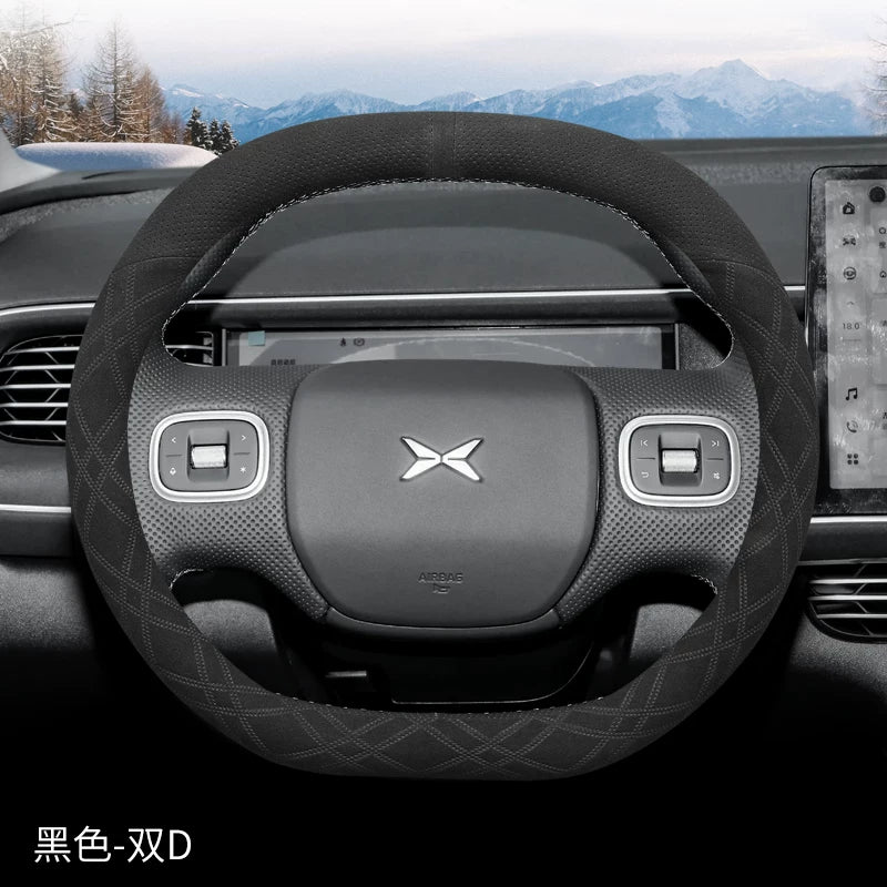 2023 XPeng G6 Steering Wheel Cover, Ultra Thin Suede Leather, Specially Designed for P7i, G9, P5, G3 and P7 Car Steering Wheel Covers, Winter Use
