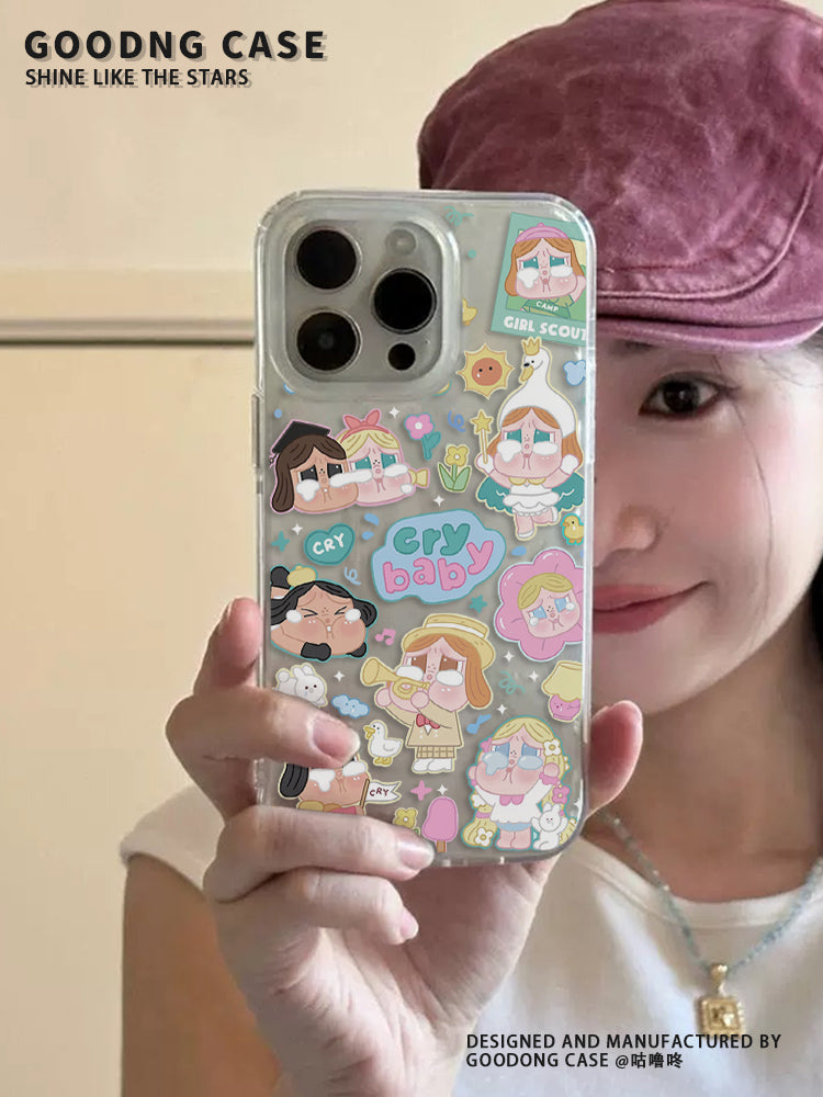 iPhone17promax üçün uyğundur dopamin ağlayan qız alma 16pro mobil telefon qutusu Huawei mate70 maqnit emiş Xiaomi 15 glory 300 lələk iplik redmi k70 vivoS20 alma 15