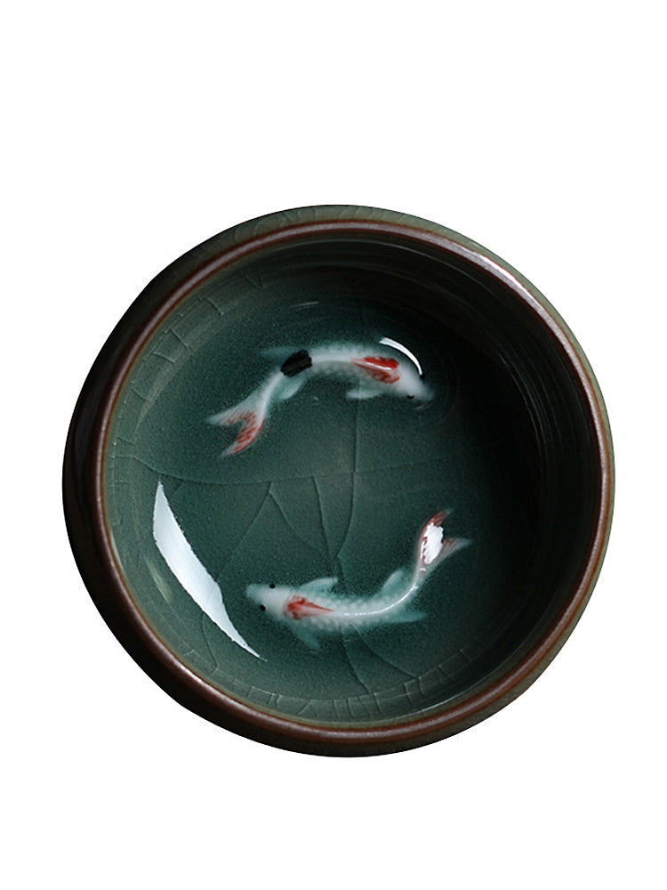 Seladon çay stəkanı, kunq fu çay dəsti, çay stəkanı, çay stəkanı, buzlu balıq stəkanı, kiçik çay qabı, usta fincan, tək fincan, yaradıcı