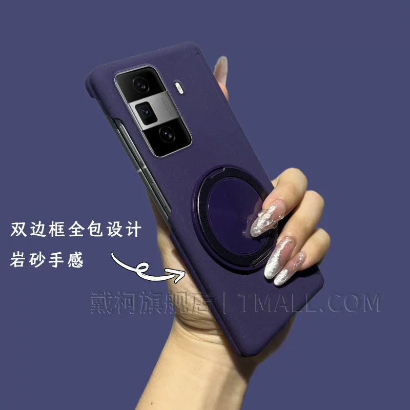 [Cüt mərkəzi ox qaya qumu qabığı] Honor Magicvs3 mobil telefon qutusu Magicv3/Magicv6/v5/Magicv2 sadə Magicvs2 sərt qabıqlı buzlu düşməyə qarşı 360 fırlanan stend