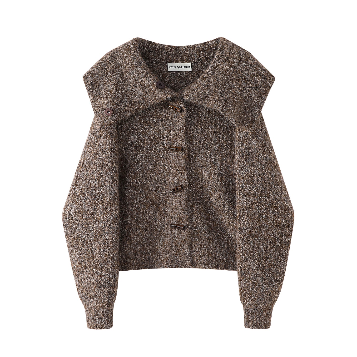 Cholisa Koreya üslubunda yüksək səviyyəli qış qalın hırka sviter palto qadın payız super şirin duffle trikotaj top