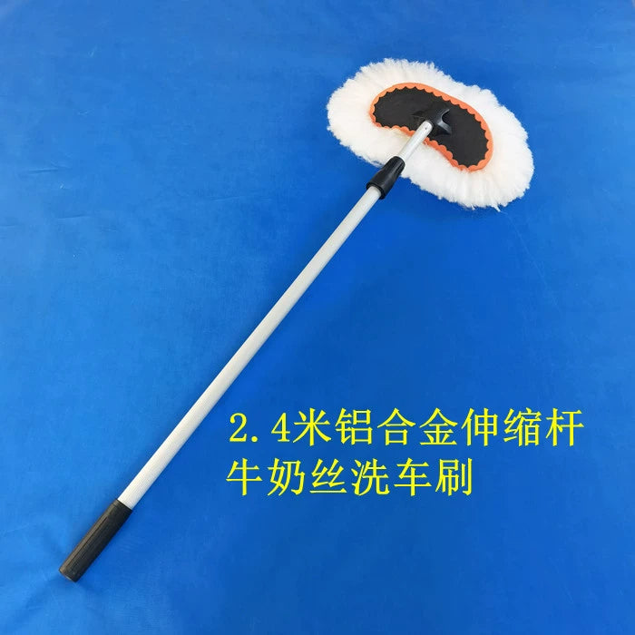 Uzun Alüminium Alaşımlı Genişləndirici Bağlantı Avtomobil Yuma Fırçası Yumşaq Yun Pambıq İpli Fantastik Mopping Aləti Avtomobil Tozlayıcı Mum Fırçası Baş Süd İpək Avtomobil Fırçası