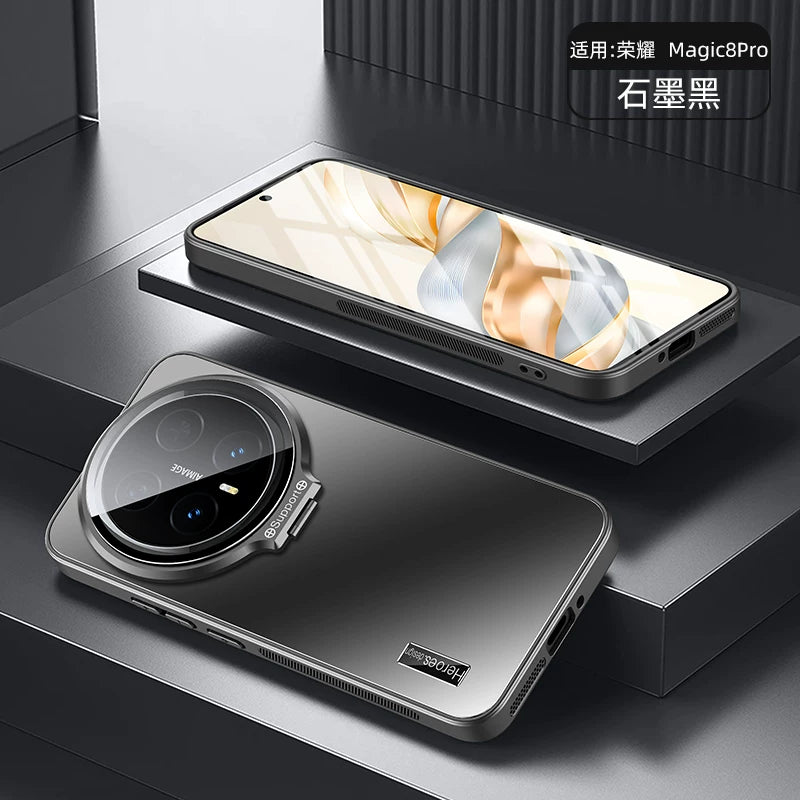 Honor magic8pro üçün uyğundur cib telefonu qutusu obyektiv filmi hər şey daxil olmaqla, düşmə əleyhinə yeni dəri hiss edən buzlu magic8 kişi və qadın yüksək səviyyəli yaradıcı lens görünməz fırlanan ikiqat mötərizə sadə qoruyucu örtük