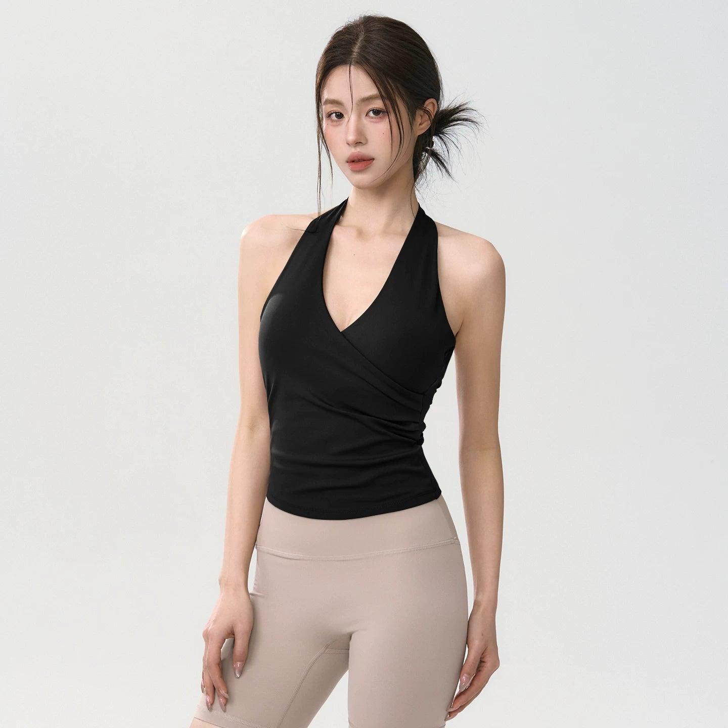 Şaftalı qız cross push up idman büstqalter gözəl geri Pilates təlim fitness jilet yoga geyinmək üst büstqalter