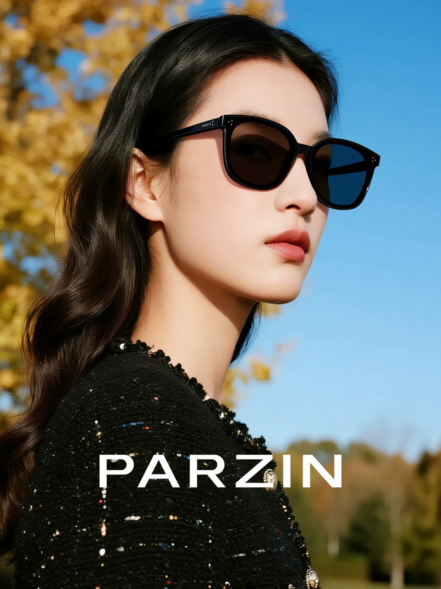 [Fan Chengcheng ilə eyni üslub] Parson qadınlar üçün qütblü qara super gün eynəkləri, dəbli və yüksək səviyyəli günəşdən qoruyucu günəş eynəyi PZ91620