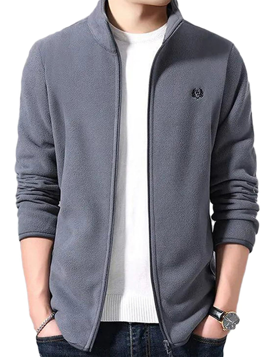 Ağacdələn kişi üçün flis gödəkçə, payız və qış üslubunda, dayaq yaxalı gödəkçə, flis astarlı və qalınlaşdırılmış flis sviter, kişi üst geyimi hırka