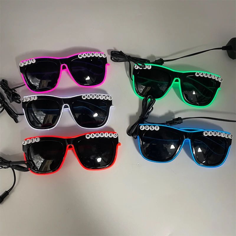 LED Newlywed Glasses Wedding Party Bridal Shower Bride T