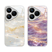 Axan su qızılı Huawei pura80 Fengqichaoming cib telefonu üçün uyğun edir mate70pro şüşə qutu nova13 yüngül lüks moda mate60 şöhrət 300 niş sənət magic7 qadın yeni model