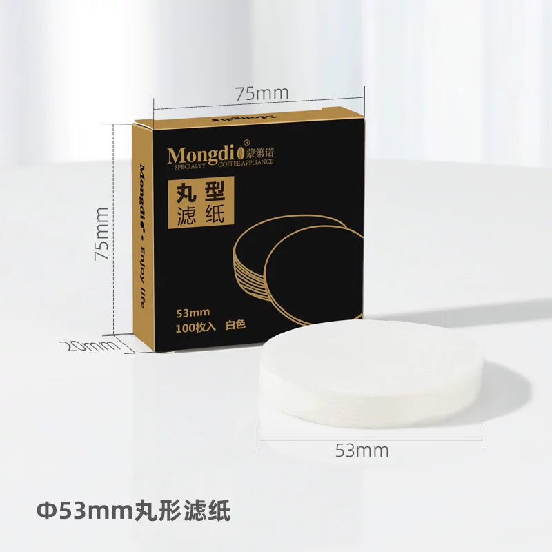 Mongdio espresso maşınının tutacağı toz qabı xüsusi filtr kağızı dəyirmi qəhvə kağızı filtri 51/58mm universal