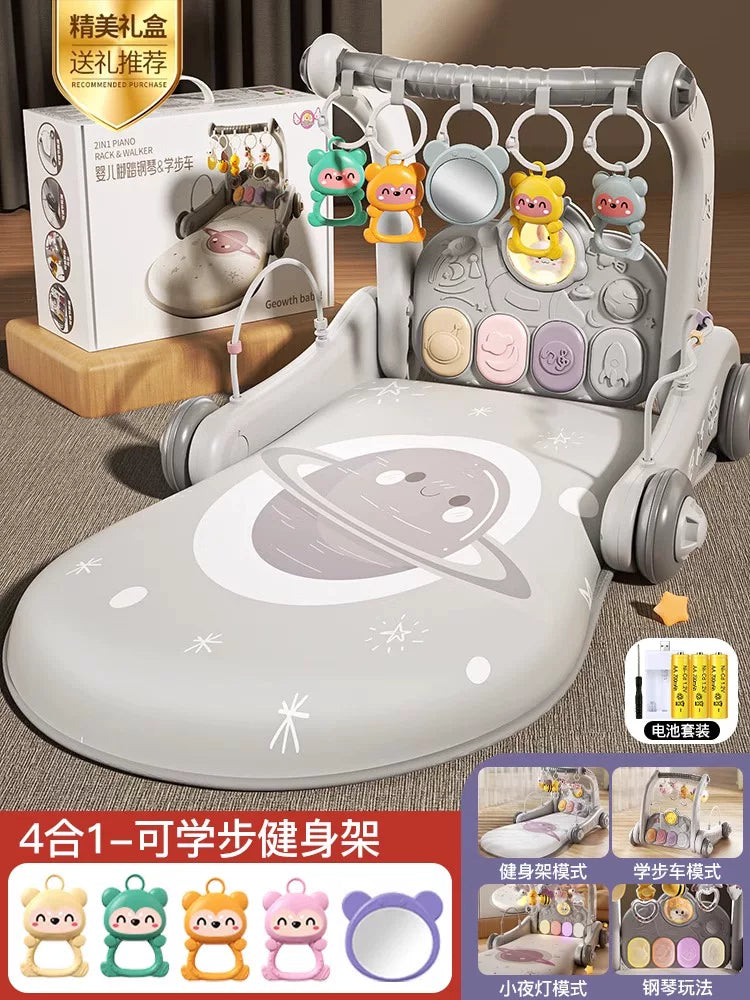 0-1 yaş arası yeni doğulmuş körpələr və uşaqlar üçün Alman körpə oyuncaq idman zalı gəzinti cihazı 2-si 1-də tənzimlənən erkən təhsil cihazı
