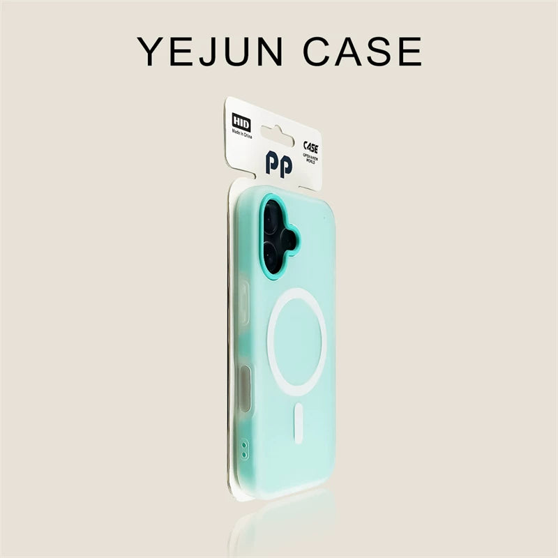 Yejun iphone16/16pro mobil telefon qutusu üçün uyğundur 17 nanə yaşıl maqnit alma 16promax jelly ikisi birdə 15pro sadə 14 dəri hissi 13 qabaqcıl yeni model 12 düşməyə qarşı 16plus