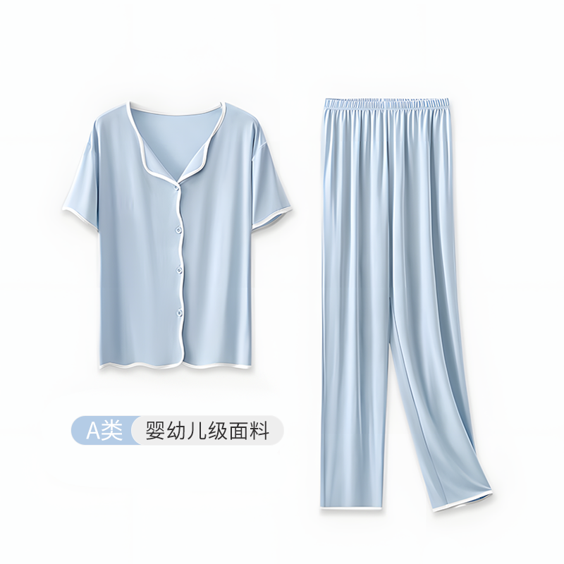 Qadınlar üçün modal pijama yay 2026 yeni yay qadın qısaqol şalvar sinə yastıqları ilə ev paltarları böyük ölçülü yay
