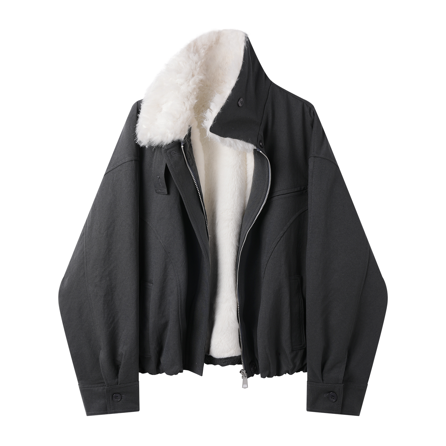 Cholisa Koreya üslubunda çoxfunksiyalı isti pambıq gödəkçə, quzu yunundan hazırlanmış yaxalıq və yun astarlı, qadınlar üçün çox şirin erkən qış paltosu (2025)