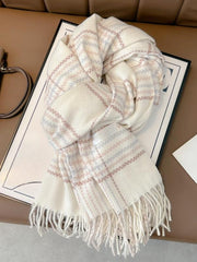 Kişilər və qadınlar üçün açıq-ağ rəngli dama-dama şərf, 2025-ci il yeni Koreya üslubunda, yüksək səviyyəli və çoxfunksiyalı, tələbə hədiyyəsi kimi mükəmməl, isti boyun isidicisi.