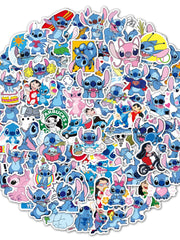 200 sevimli cizgi filmi Stitch notebook kompüter stikerləri fərdiləşdirilmiş soyuducu gitara skuter dəbilqə su fincanı stikerləri