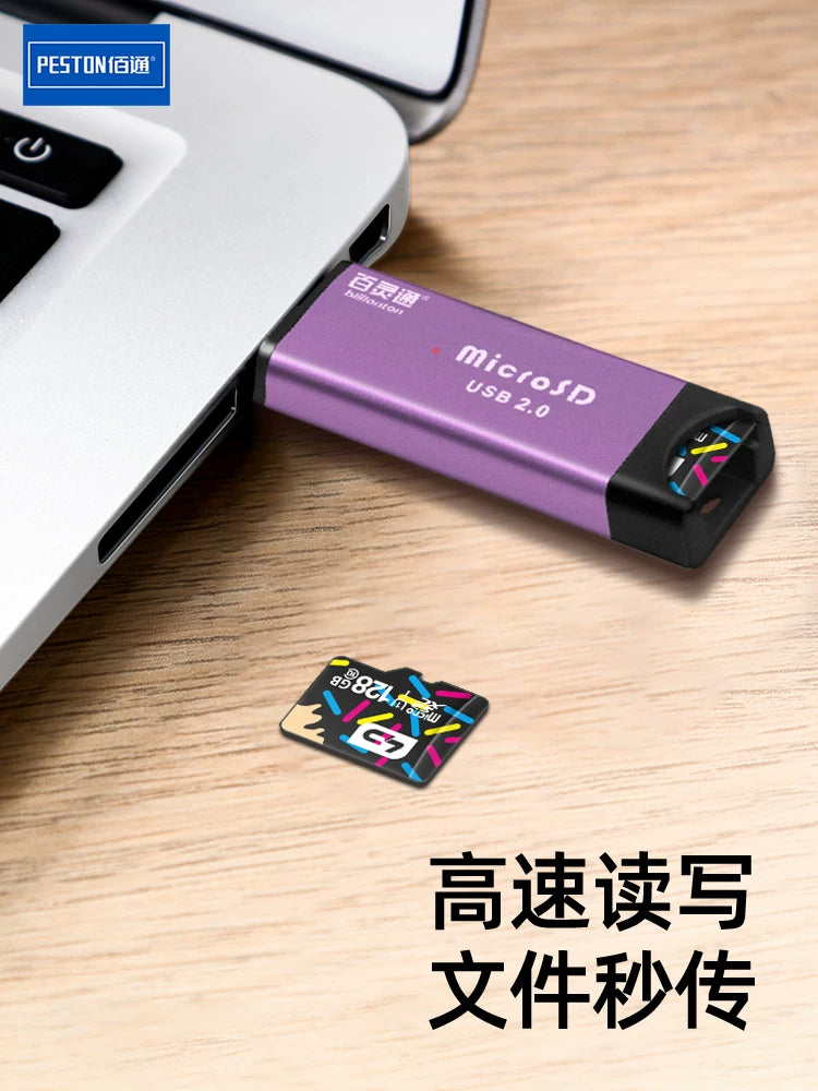 Baitong Alüminium Alaşımlı Metal Mini Micro SD Yüksək Sürətli TF Kart Yaddaş Kartı Universal Mobil Telefon Kompüter Kart Oxucusu Topdansatışı