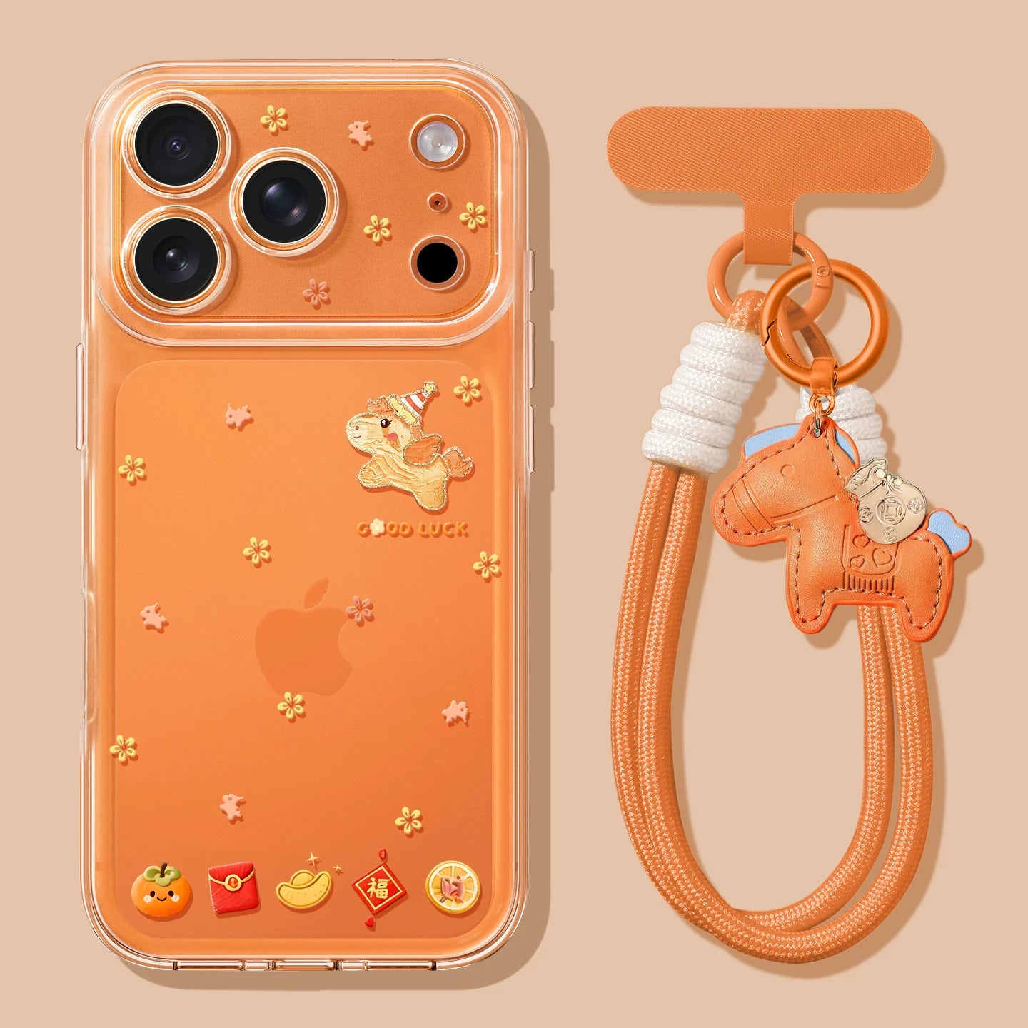 Uston Apple 17promax mobil telefon qutusu üçün uyğundur yeni iphone17 lanyard ilə 16 yağlı boya pony 15 cute pro hər şey daxil maks düşməyə qarşı 14 qadın 12 narıncı 13 şəffaf 17pro dəst