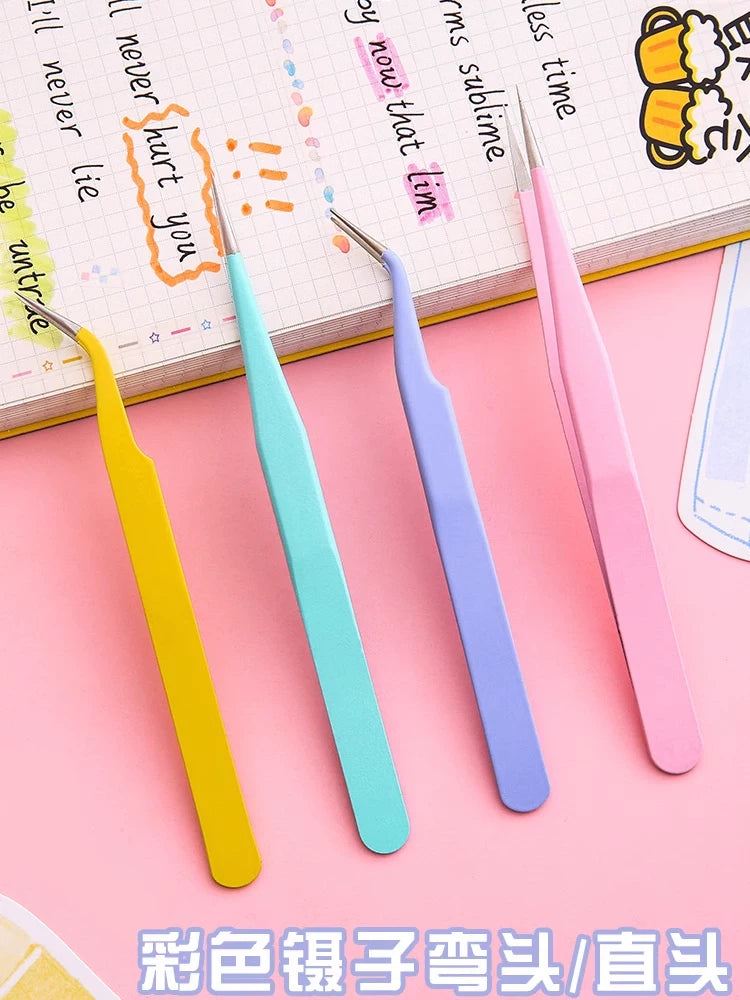 Macaron rəngli əl hesabı xüsusi cımbız düz başlı qalınlaşdırılmış dəqiq əl işi DIY aləti əl hesabı dirsək kəlbətin klipi