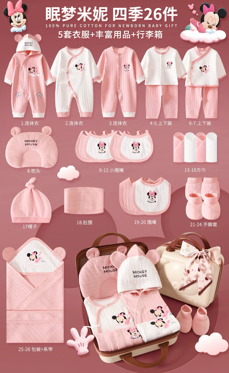 Disney Yenidoğulmuş Körpə Geyimləri Hədiyyə Dəsti - Yenidoğulmuşlar, Bir Aylıq Bayram və Yüksək Səviyyəli Hədiyyə üçün İdealdır