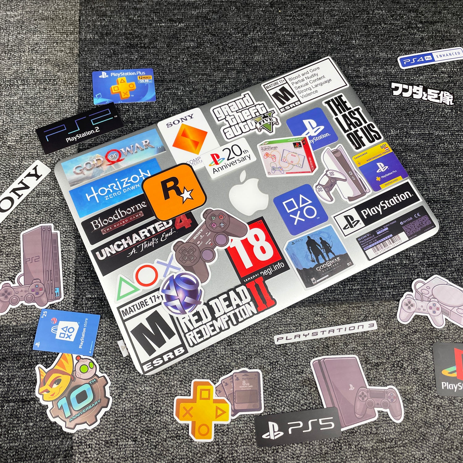 Orijinal 40 ps5 stiker oyun konsolu loqosu video oyunu SONY4 bəzək ipad noutbuk cib telefonu suya davamlı