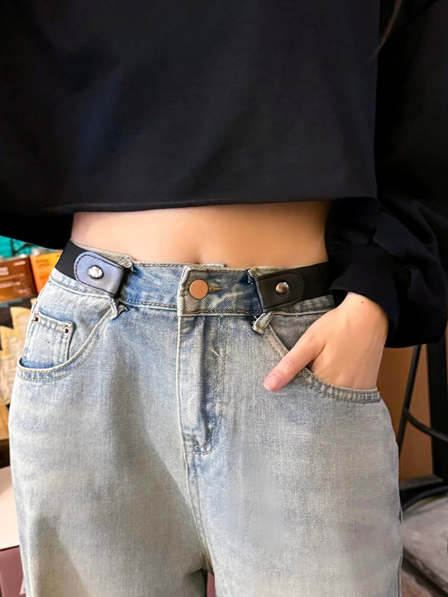 Tənbəl kəmər görünməz tikişsiz şalvar kişi və qadınlar üçün elastik elastik tələbə hərbi təlim jeans kəmər elastik artefakt