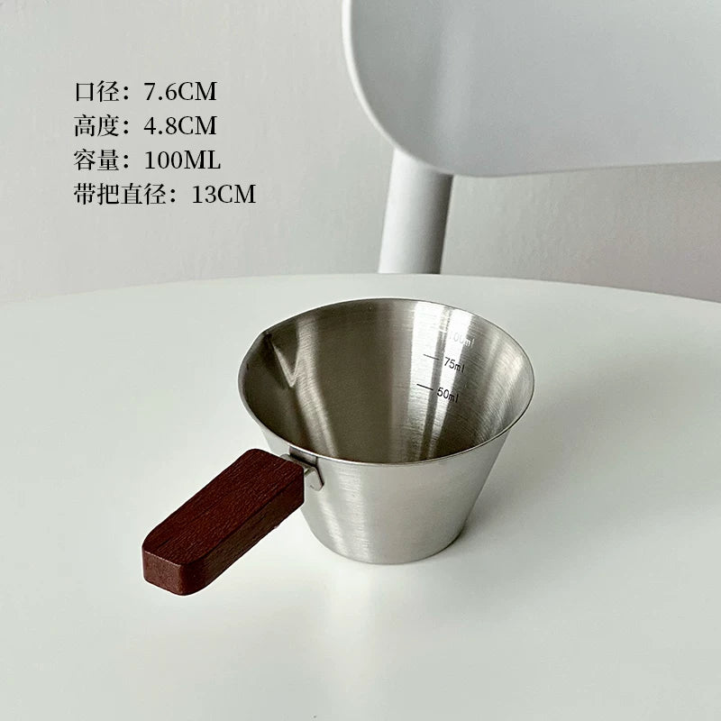 Metal ölçü stəkanı espresso unsiya stəkanı espresso paslanmayan polad ekstraksiya stəkanı 100ml.