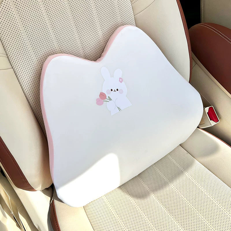 Car seat cushion, summer ice silk cooling cushion, cute one-piece for girls, all-season, back seat cover.